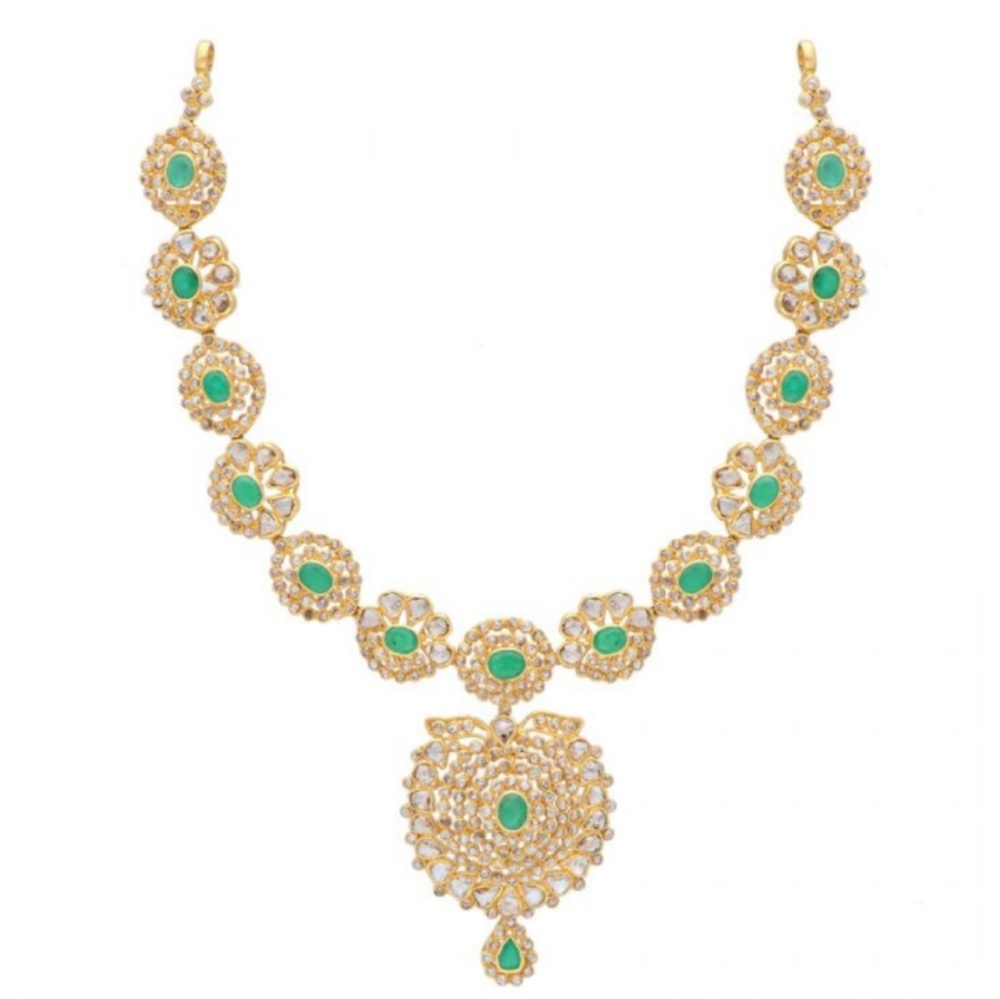 22k gold and emerald necklace